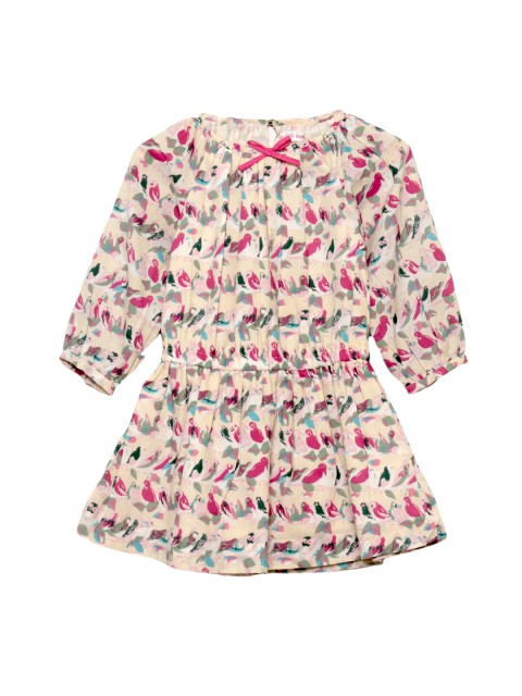 

My Little Lambs Girls Beige Printed Fit & Flare Dress