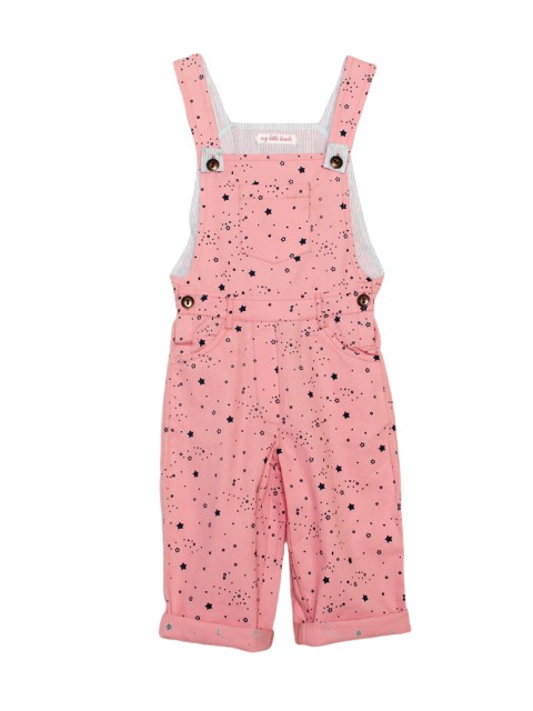 

My Little Lambs Girls Pink Printed Dungarees