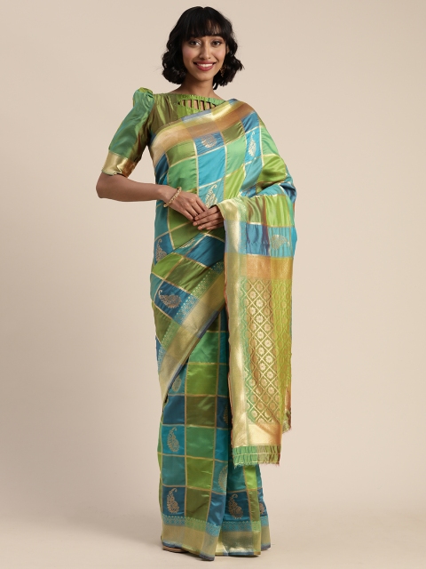 

KALINI Turquoise Blue Embellished Saree