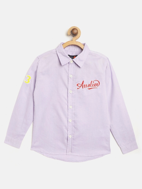 

Cherry Crumble Boys Lavender Regular Fit Solid Casual Shirt