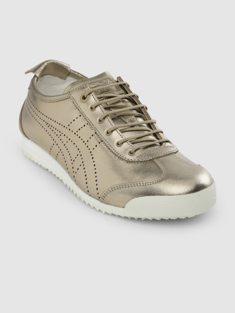 

Onitsuka Tiger Unisex Gold-Toned Leather Sneakers
