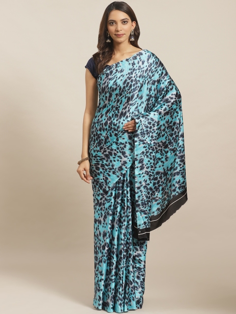 

Mitera Blue & Black Animal Print Saree