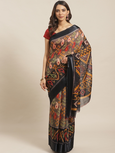 

KALINI Grey & Mustard Yellow Woven Design Saree