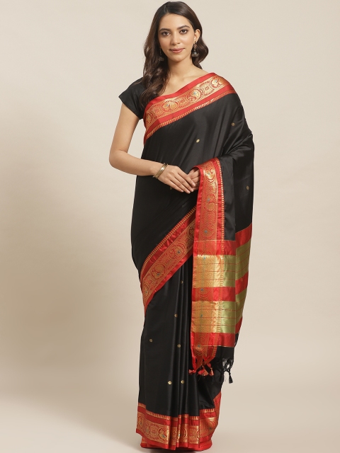 

KALINI Black & Golden Woven Design Saree