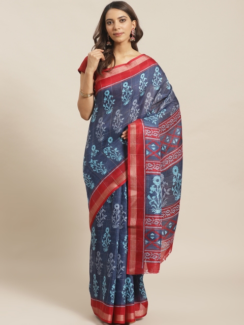 

KALINI Blue Printed Saree