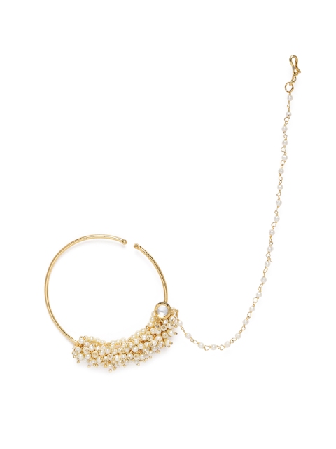 

LAIDA Gold-Plated Studded Nose Ring With Chain