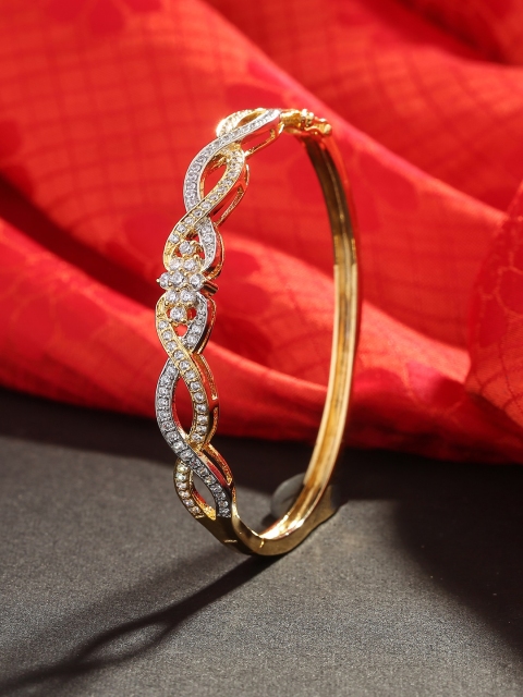 

LAIDA Gold-Toned Gold Plated American Diamond Studded Handcrafted Bracelet