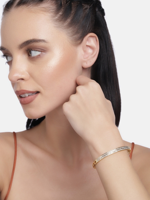 

LAIDA Gold-Plated Studded Handcrafted Bangle-Style Bracelet