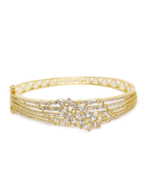 

LAIDA Gold-Toned Gold Plated American Diamond Studded Handcrafted Bracelet