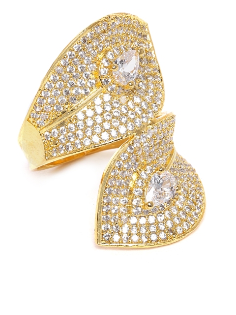

LAIDA Women Gold-toned Gold Plated AD Studded Handcrafted Finger Ring