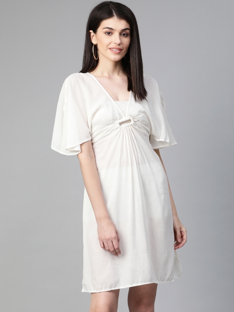 

Marks & Spencer Women Off-White Solid Cover-Up Dress