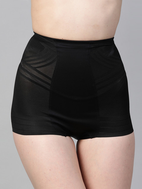 

Marks & Spencer Women Black Self-Design Low Leg Waist Cincher Shaper Briefs