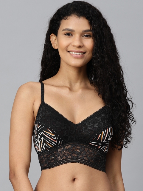 

Marks & Spencer Women Black & White Printed Bralette Top