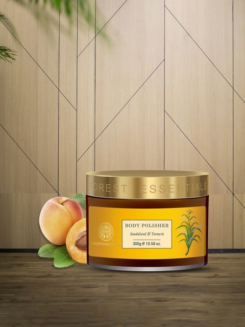 

Forest Essentials Sandalwood and Turmeric Body Polisher, 300g, Orange