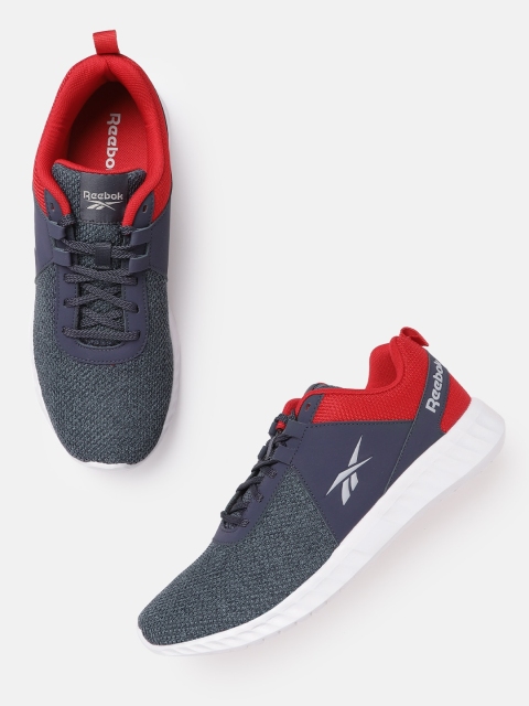 

Reebok Men Navy Blue & Red Woven Design Speedstar Running Shoes