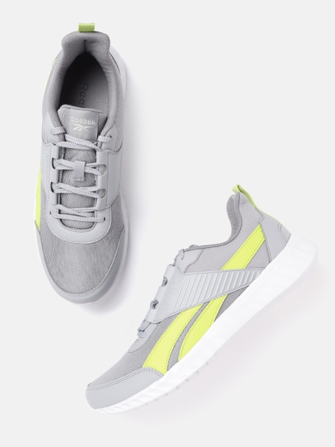 

Reebok Men Grey Woven Design Black Pearl Running Shoes