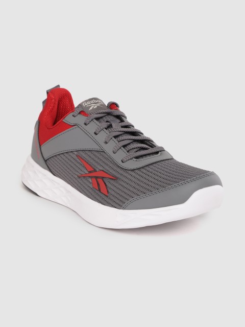 

Reebok Men Charcoal Grey Woven Design Tempo Weave Running Shoes