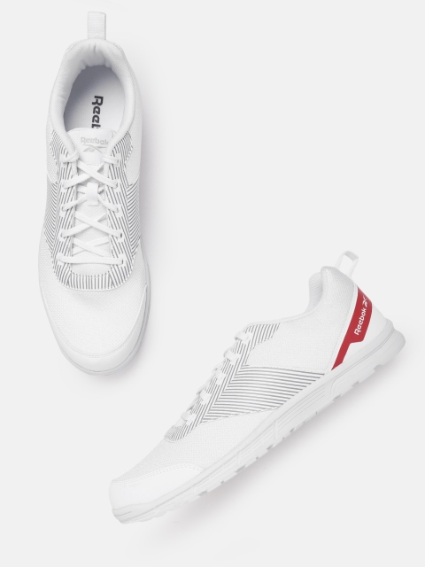 

Reebok Men White & Grey Bridgeport Striped Running Shoes