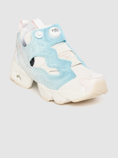 

Reebok Classic Men White & Blue Colourblocked Insta Pump Fury OG Slip-On Sneakers