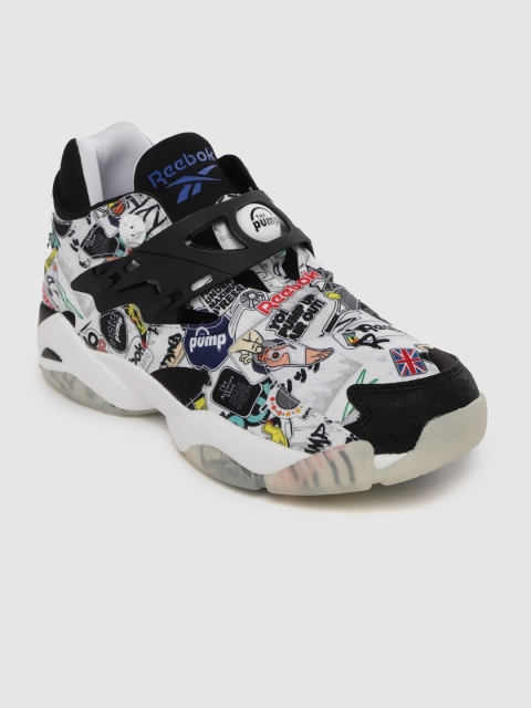 

Reebok Classic Unisex White & Black Printed Pump Court Sneakers