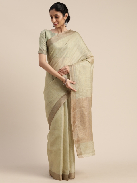 

Mitera Beige Poly Silk Solid Tussar Saree