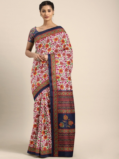 

KALINI Mustard Yellow & Green Malgudi Silk Blend Printed Saree