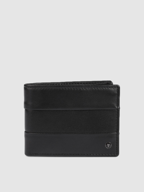 

Van Heusen Men Black Solid Two Fold Leather Wallet