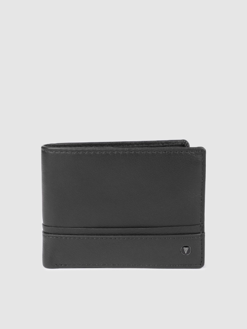 

Van Heusen Men Black Solid Leather Two Fold Wallet
