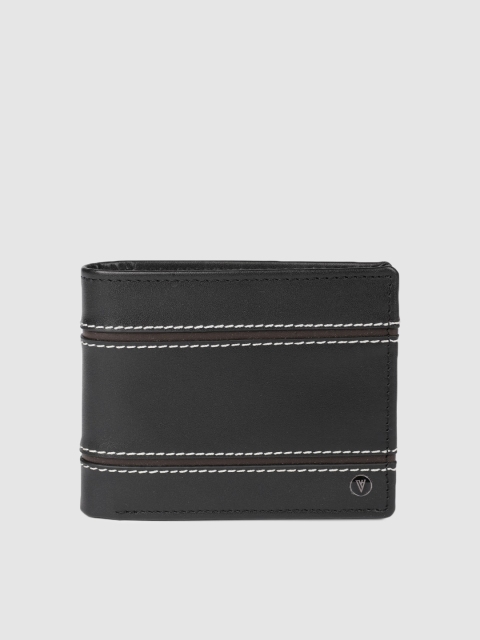 

Van Heusen Men Black Solid Leather Two Fold Wallet