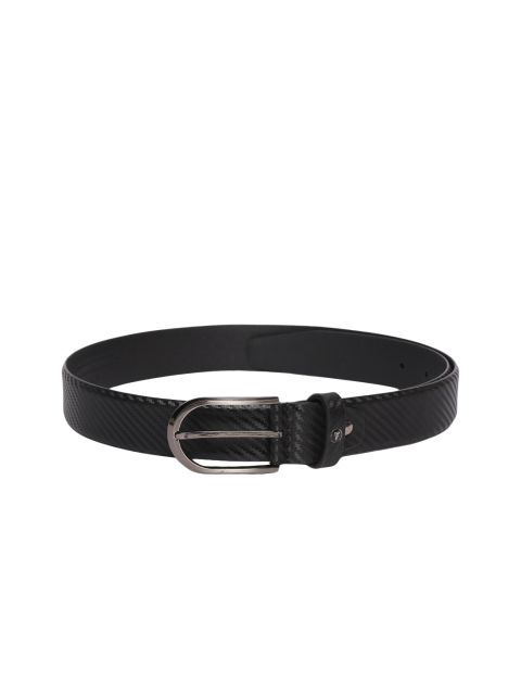 

Van Heusen Men Black Textured Leather Belt