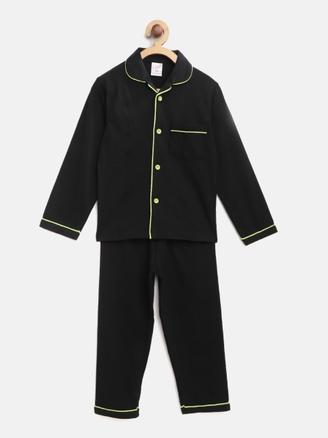 

NAUTI KIDZ Boys Black Solid Night Suit
