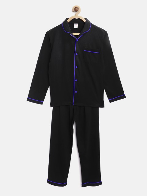 

NAUTI KIDZ Boys Black Solid Night Suit