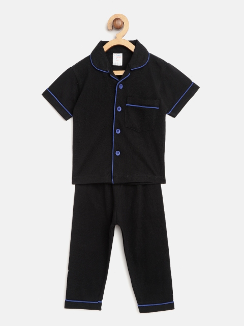 

NAUTI KIDZ Boys Black Solid Night Suit