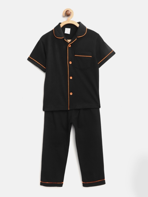 

NAUTI KIDZ Boys Black Solid Night Suit