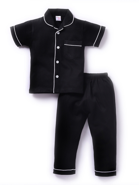 

NAUTI KIDZ Boys Black Solid Night suit