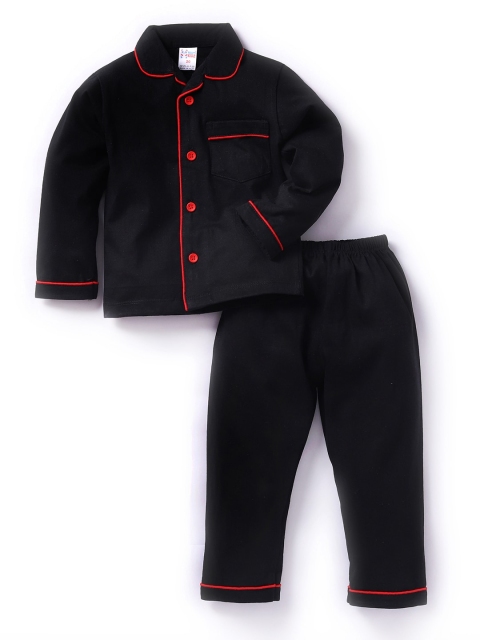 

NAUTI KIDZ Boys Black Solid Night suit