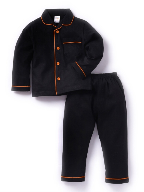 

NAUTI KIDZ Boys Black Solid Night suit