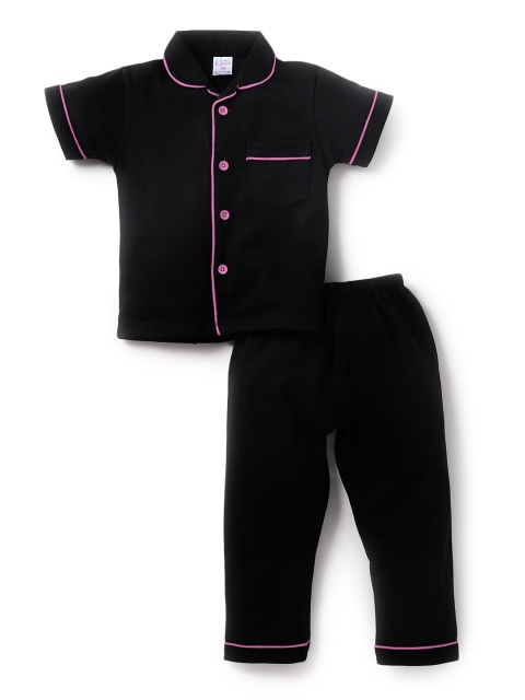 

NAUTI KIDZ Boys Black Solid Night suit