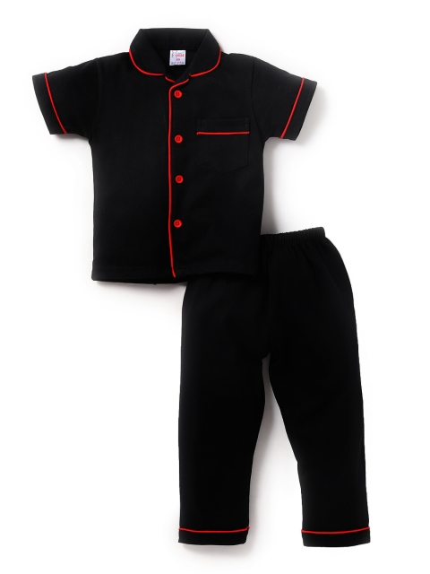 

NAUTI KIDZ Boys Black Solid Night suit