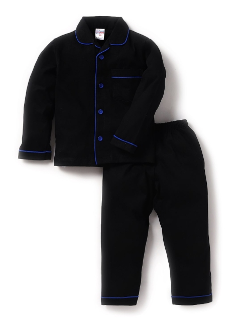 

NAUTI KIDZ Boys Black Solid Night suit