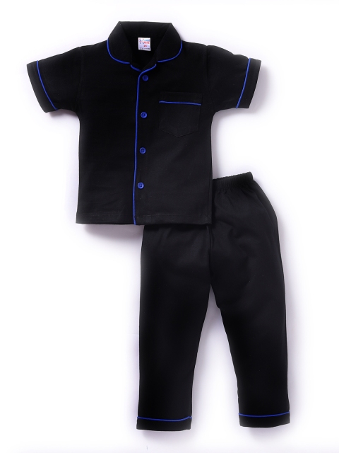 

NAUTI KIDZ Boys Black Solid Night suit