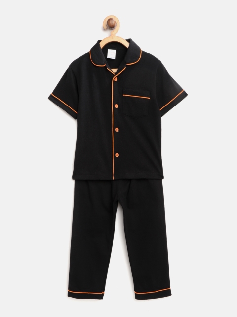 

NAUTI KIDZ Boys Black Solid Night Suit
