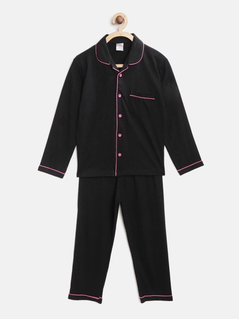 

NAUTI KIDZ Boys Black Solid Night suit