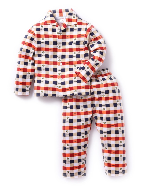 

NAUTI KIDZ Boys White Printed Night suit