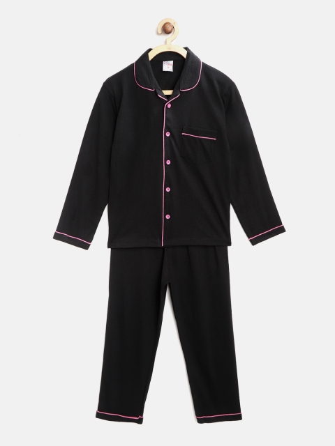 

NAUTI KIDZ Boys Black Solid Night suit