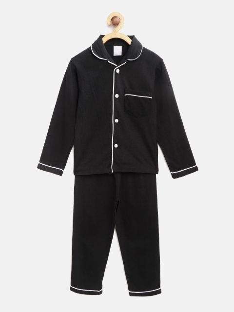 

NAUTI KIDZ Boys Black Solid Night suit