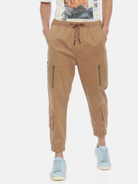 

Breakbounce Men Khaki Slim Fit Solid Cargos