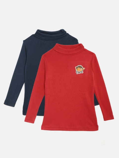 

Eteenz Girls Pack of 2 Assorted Solid Turtle Neck T-shirts