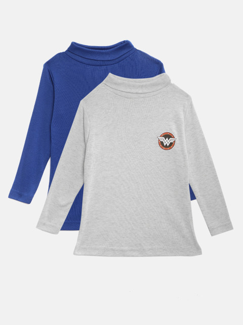 

Eteenz Girls Pack of 2 Assorted Solid Turtle Neck T-shirts