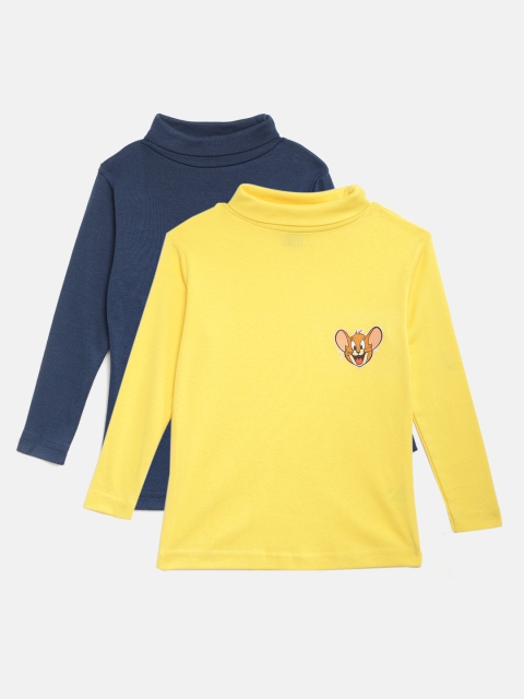 

Eteenz Girls Pack of 2 Assorted Solid Turtle Neck T-shirts
